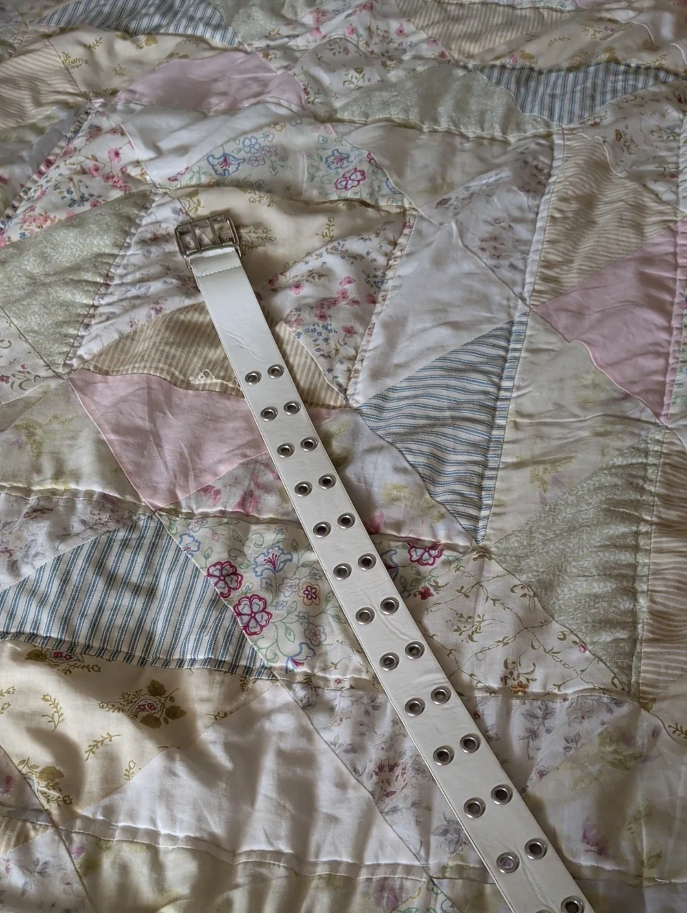 White Faux Leather Belt Women's